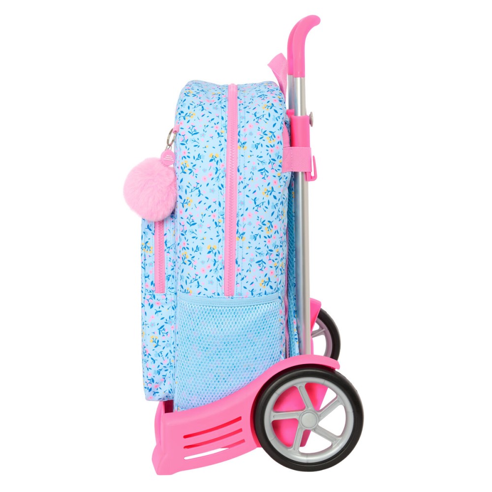 School Rucksack with Wheels Vicky Martín Berrocal Paraíso Blue Pink 30 x 46 x 14 cm