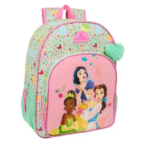 School Bag Disney Princess Bloom Green Pink 33 x 42 x 14 cm