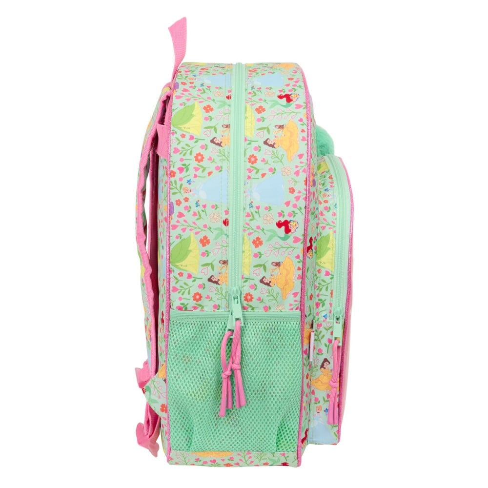 School Bag Disney Princess Bloom Green Pink 33 x 42 x 14 cm