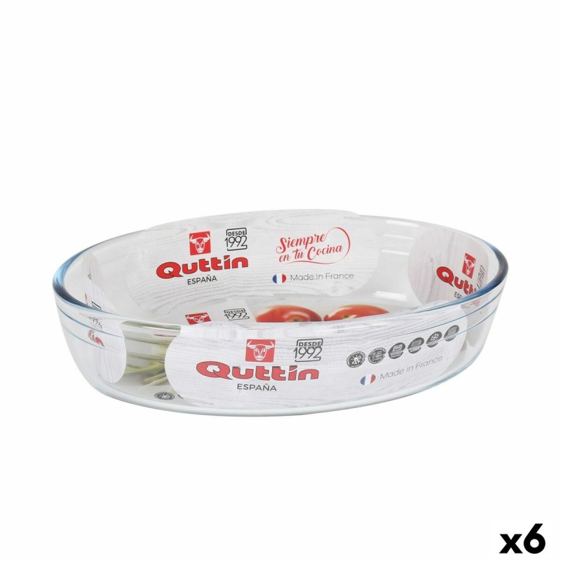 Plat de Four Quttin   verre Oblongue 1,8 L 26,2 x 17,8 x 6,1 cm (6 Unités)