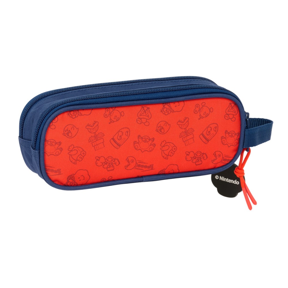Trousse Fourre-Tout Double Super Mario Trick Rouge Bleu foncé 21 x 8 x 6 cm