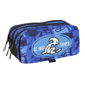 Dreifaches Mehrzweck-Etui El Niño Roller Blau Schwarz 21,5 x 10 x 8 cm