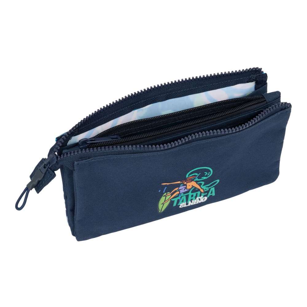 Dreifaches Mehrzweck-Etui El Niño Kook Marineblau 22 x 12 x 3 cm