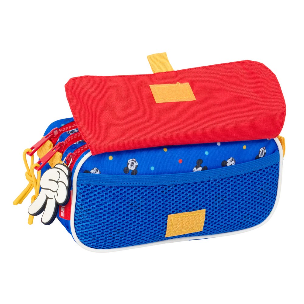 Trousse Fourre-Tout Triple Mickey Mouse Clubhouse Good day Bleu 21,5 x 10 x 8 cm
