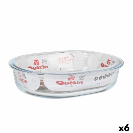 Ofenschüssel Quttin   Glas Oval 1,5 L 23,7 x 18,8 cm (6 Stück)