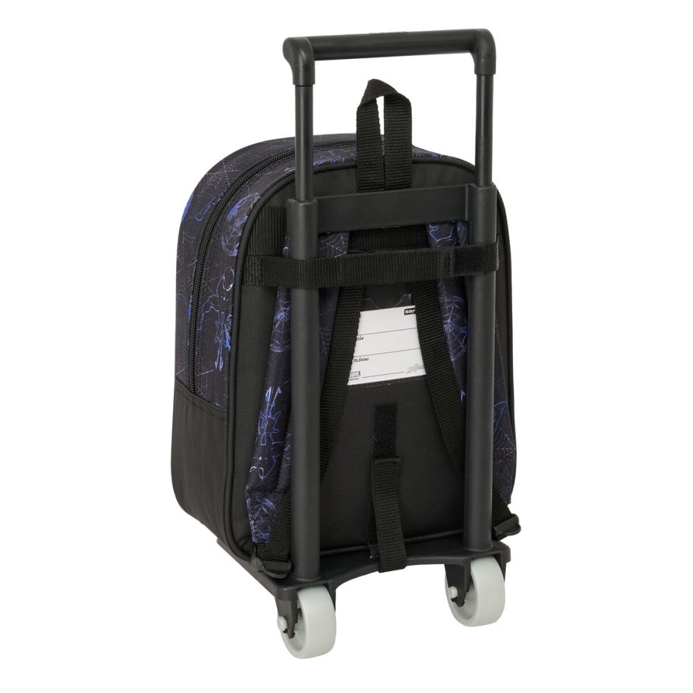 School Rucksack with Wheels Spider-Man Attack Black 22 x 27 x 10 cm