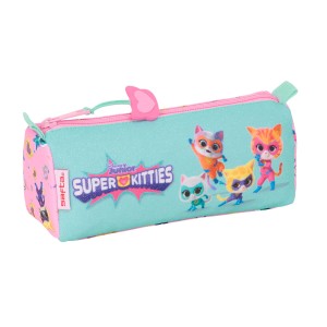 Fourre-tout SuperKitties Rose Turquoise 21 x 8 x 7 cm