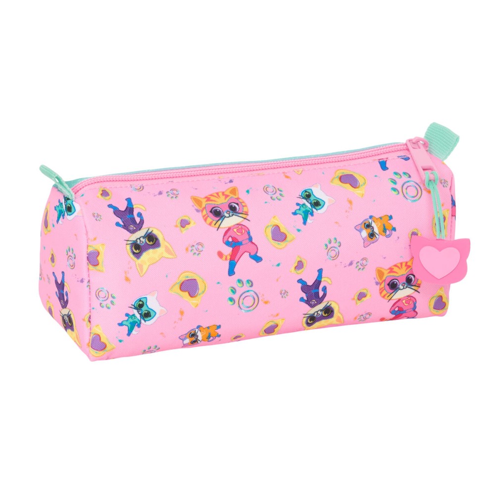 Fourre-tout SuperKitties Rose Turquoise 21 x 8 x 7 cm