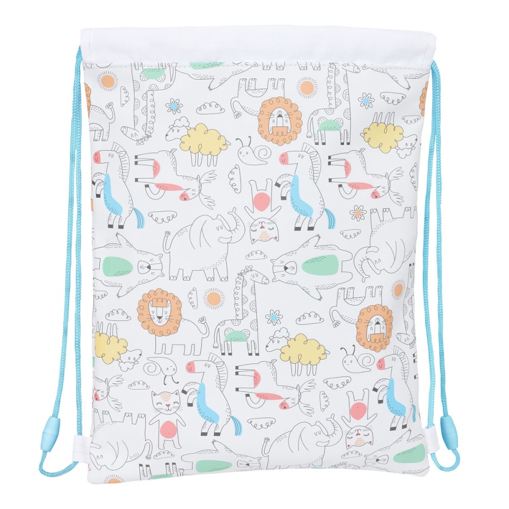 Sac à dos serré par des ficelles Safta Zoo Beige 26 x 34 x 1 cm