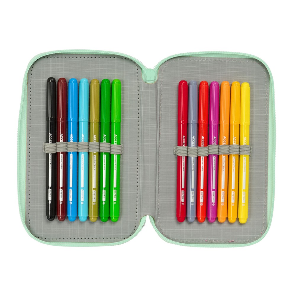 School Case with Accessories Disney Princess Bloom Pink Aquamarine 12,5 x 19,5 x 5,5 cm 37 Pieces