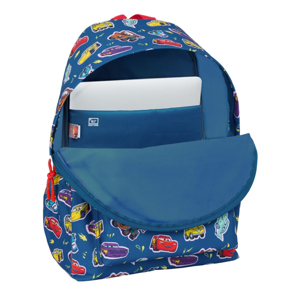 Laptop Backpack Cars Racing Navy Blue 31 x 43 x 13 cm