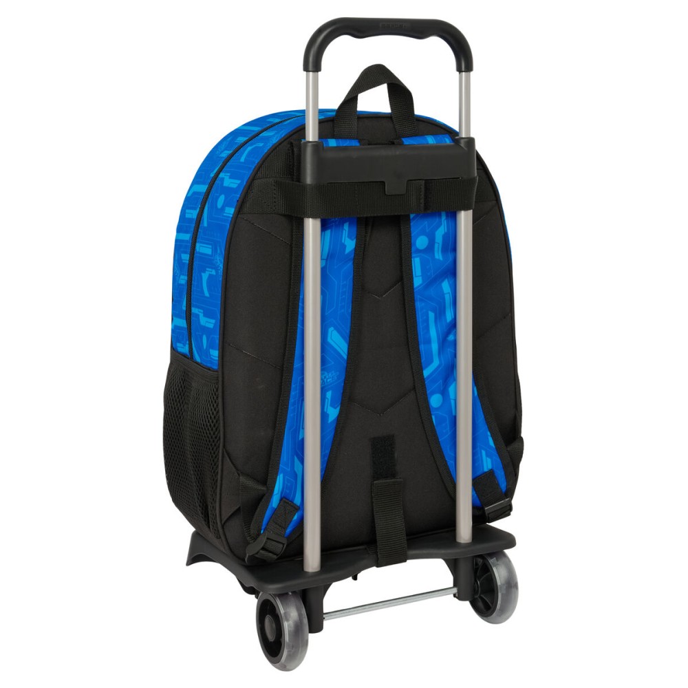 Schulrucksack mit Rädern Hot Wheels Let's race Blau Schwarz 33 x 42 x 14 cm