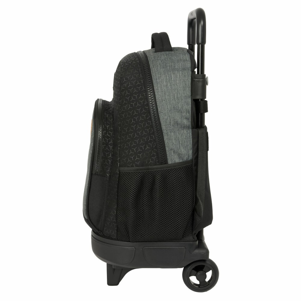 Schulrucksack mit Rädern BlackFit8 Old school Schwarz Grau 33 x 45 x 22 cm