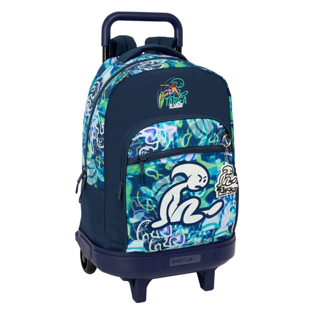 Cartable à roulettes El Niño Kook Blue marine 33 x 45 x 22 cm