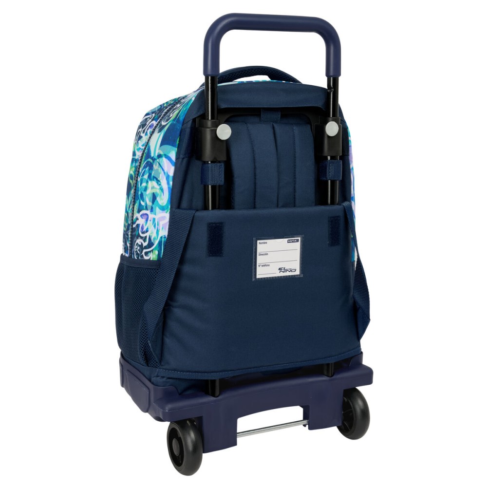 Cartable à roulettes El Niño Kook Blue marine 33 x 45 x 22 cm