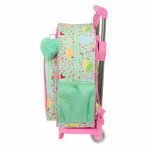 School Rucksack with Wheels Disney Princess Bloom Green Pink 26 x 11 x 67 cm 26 x 34 x 11 cm