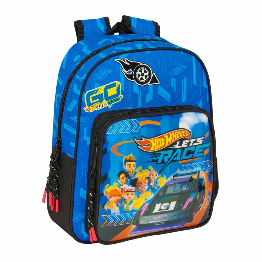 Schulrucksack Hot Wheels Let's race Blau Schwarz 27 x 33 x 10 cm