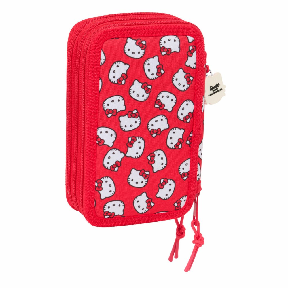 Triple Pencil Case Hello Kitty Iconic White Red 12,5 x 19,5 x 5,5 cm 37 Pieces