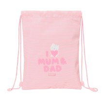 Rucksacktasche mit Bändern Safta Love Rosa (26 x 34 x 1 cm)