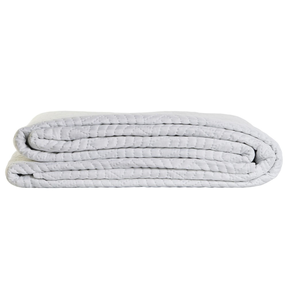 Steppdecke DKD Home Decor Weiß Einzelmatratze Doppelmatratze 180 x 260 x 1 cm
