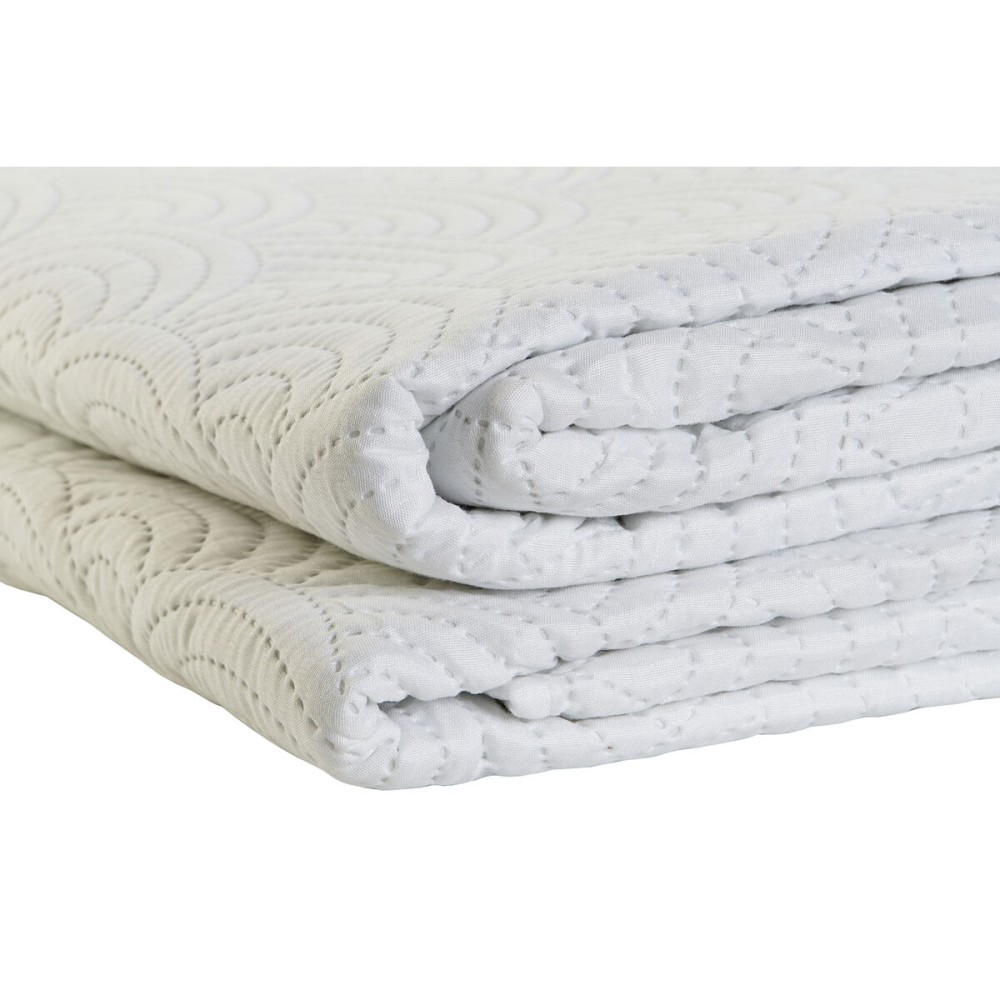 Steppdecke DKD Home Decor Weiß Einzelmatratze Doppelmatratze 180 x 260 x 1 cm