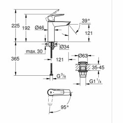 Mitigeur Grohe Start M Noir mat