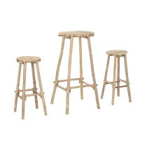 Tisch-Set mit 2 Stühlen Home ESPRIT Bambus 50 x 50 x 105 cm