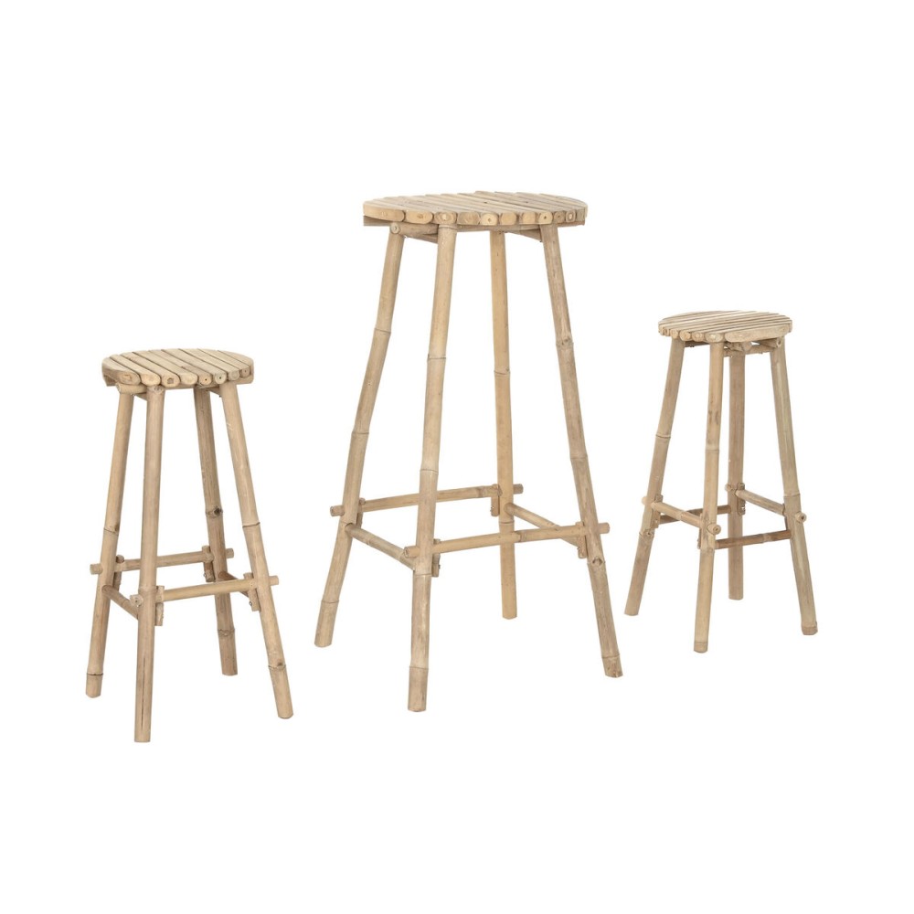 Tisch-Set mit 2 Stühlen Home ESPRIT Bambus 50 x 50 x 105 cm