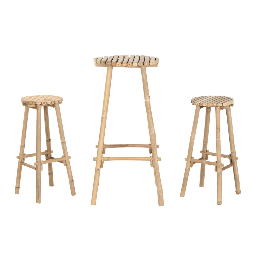 Tisch-Set mit 2 Stühlen Home ESPRIT Bambus 50 x 50 x 105 cm