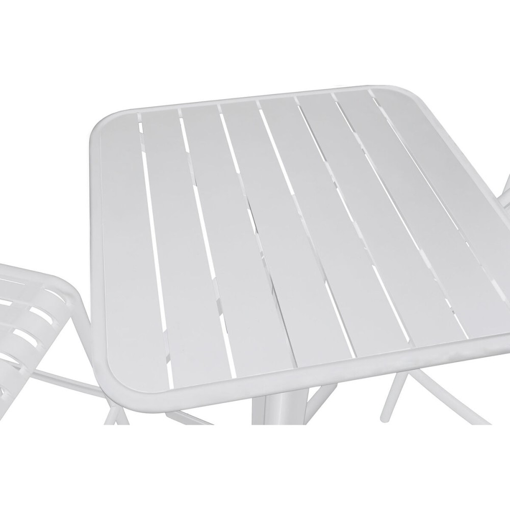 Tisch-Set mit 2 Stühlen Home ESPRIT Weiß Metall Polypropylen 60 x 60 x 102 cm