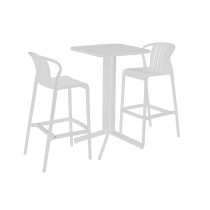 Tisch-Set mit 2 Stühlen Home ESPRIT Weiß Metall Polypropylen 60 x 60 x 102 cm