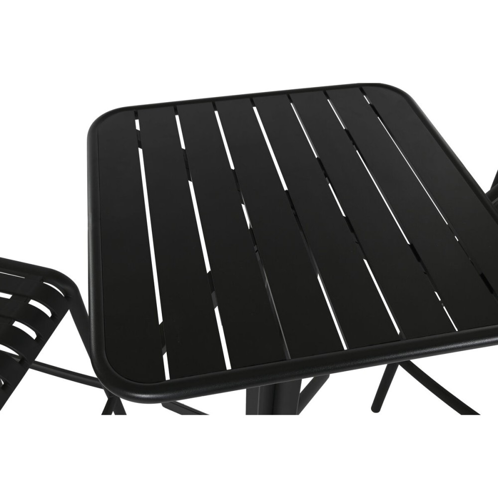 Tisch-Set mit 2 Stühlen Home ESPRIT Schwarz Metall Polypropylen 60 x 60 x 102 cm