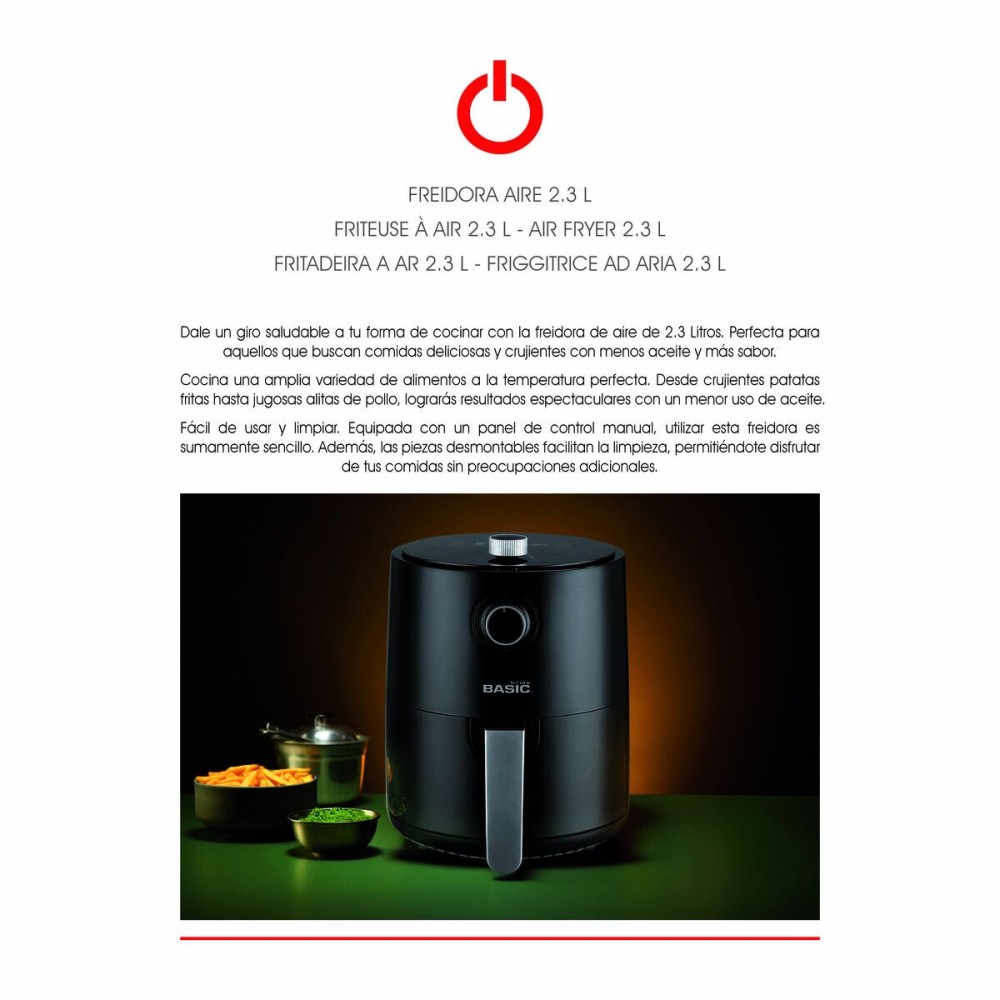 Air Fryer Basic Home Black 1200 W 2,3 L