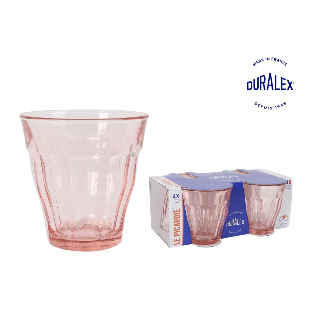 Set de Verres Duralex Picardie Rose 250 ml 4 Pièces (12 Unités)