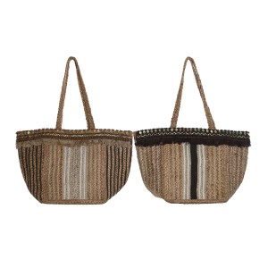 Sac-à-main Femme DKD Home Decor Marron Crème 50 x 23 x 33 cm (2 Unités)