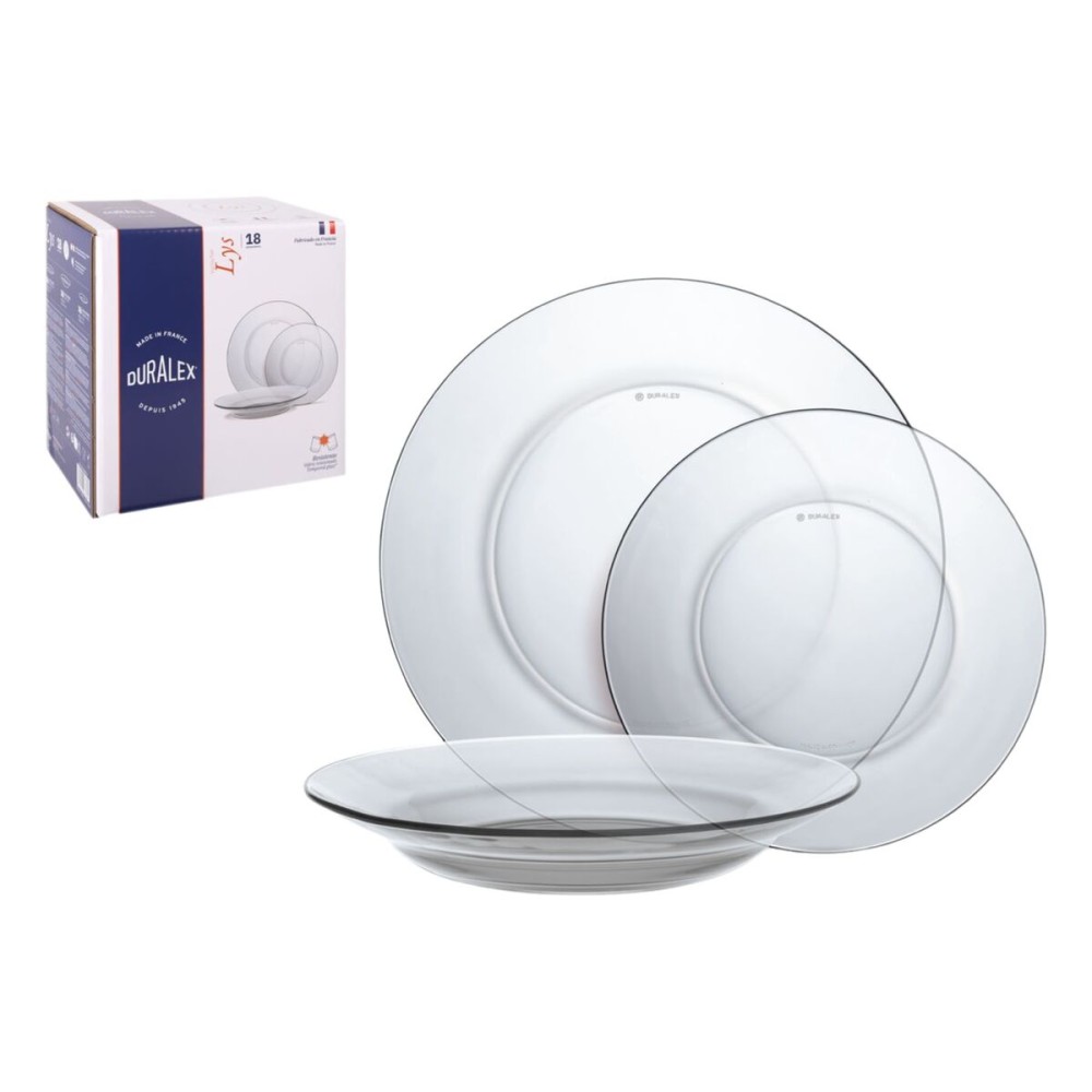 Assiettes Duralex Lys Transparent 18 Pièces (2 Unités)