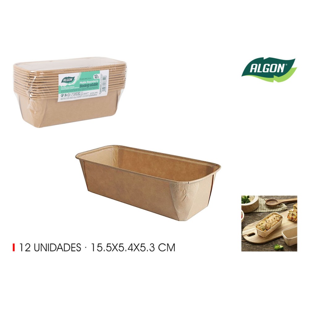 Backformen-Set Algon Papier 15,5 x 5,4 x 5,3 cm 12 Stücke (24 Stück)