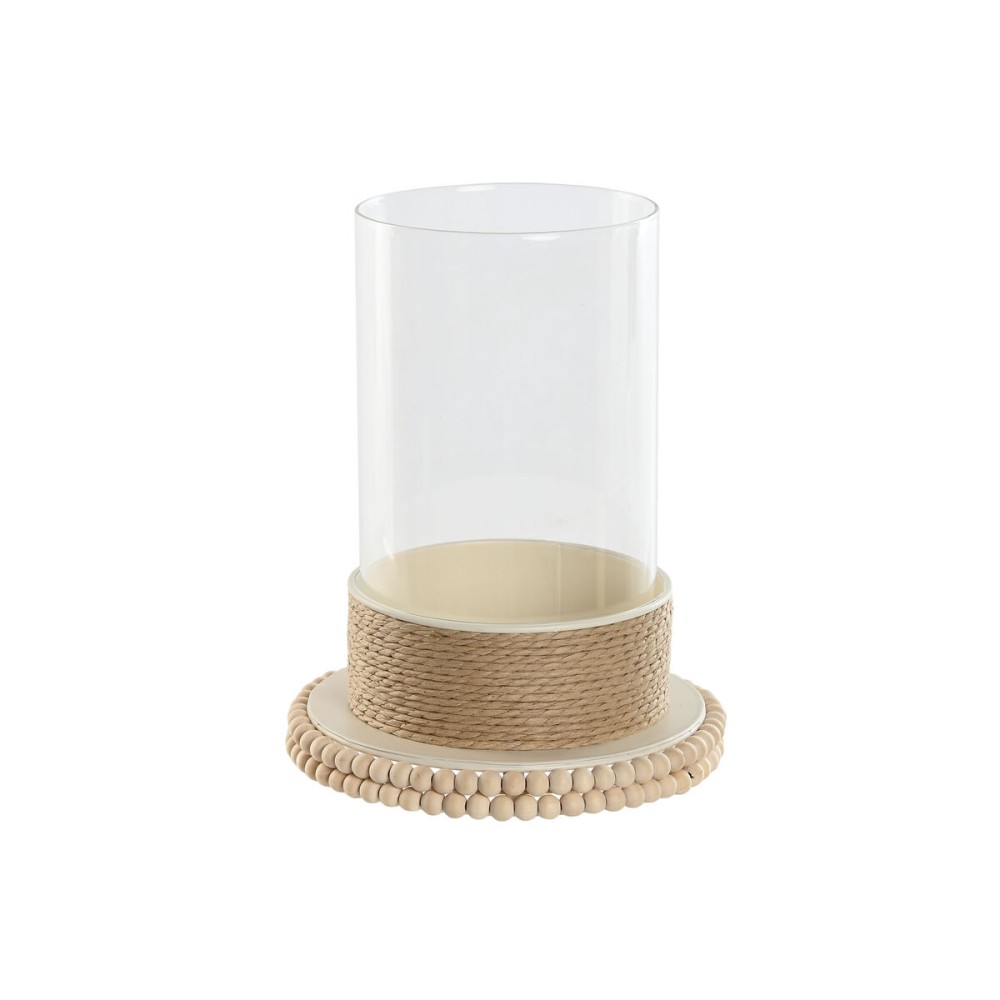 Candleholder Home ESPRIT Light brown Metal Rope 17 x 17 x 23 cm