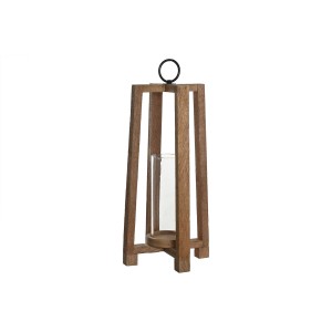Kerzenschale Home ESPRIT Braun natürlich Kristall Mango-Holz 27 x 27 x 54 cm