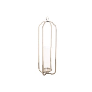 Kerzenschale Home ESPRIT Silberfarben Kristall Stahl 21 x 21 x 62 cm