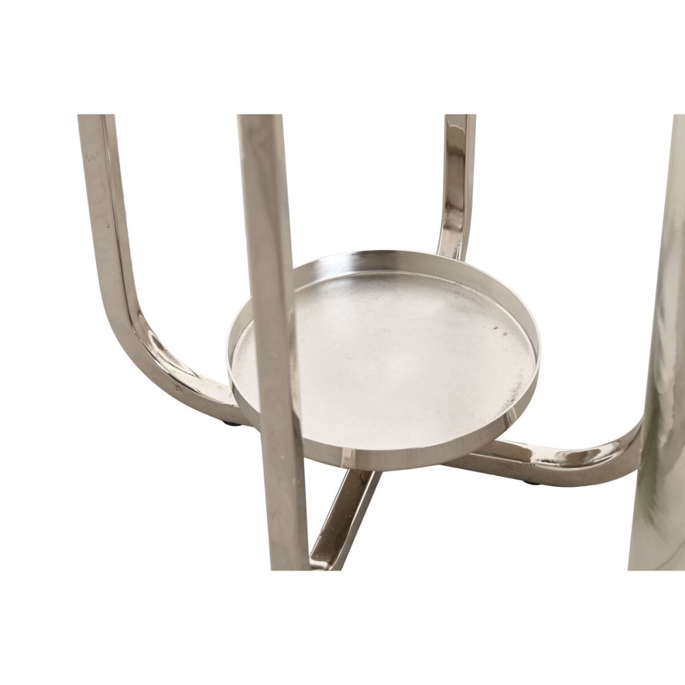 Kerzenschale Home ESPRIT Silberfarben Kristall Stahl 21 x 21 x 62 cm