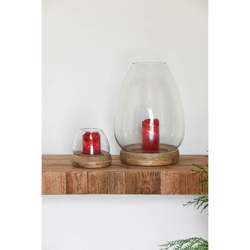 Kerzenschale Home ESPRIT Braun natürlich Kristall Mango-Holz 30 x 30 x 40 cm (2 Stück)