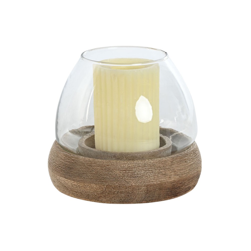 Kerzenschale Home ESPRIT Braun natürlich Kristall Mango-Holz 30 x 30 x 40 cm (2 Stück)