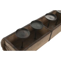 Kerzenschale Home ESPRIT natürlich Eisen Teakholz 60 x 15 x 14 cm
