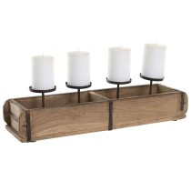 Kerzenschale Home ESPRIT natürlich Eisen Teakholz 60 x 15 x 14 cm