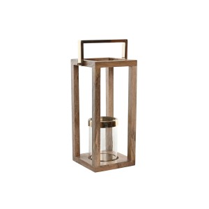 Kerzenschale Home ESPRIT Braun Stahl Mango-Holz 25 x 25 x 54 cm