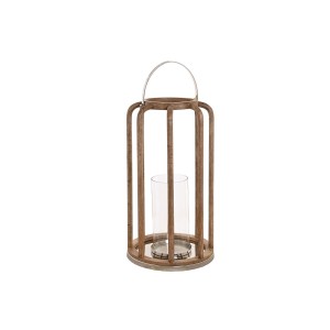 Kerzenschale Home ESPRIT Braun Silberfarben Kristall Mango-Holz 30 x 30 x 53 cm