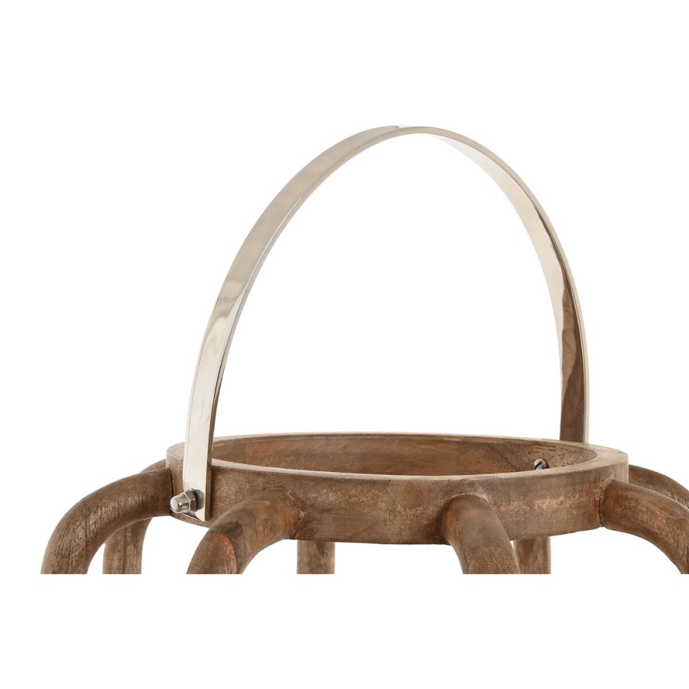 Kerzenschale Home ESPRIT Braun Silberfarben Kristall Mango-Holz 30 x 30 x 53 cm
