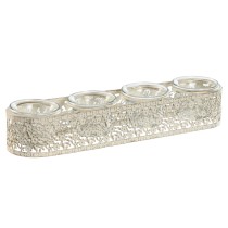 Kerzenschale Home ESPRIT Creme Metall Kristall 31 x 7 x 5 cm