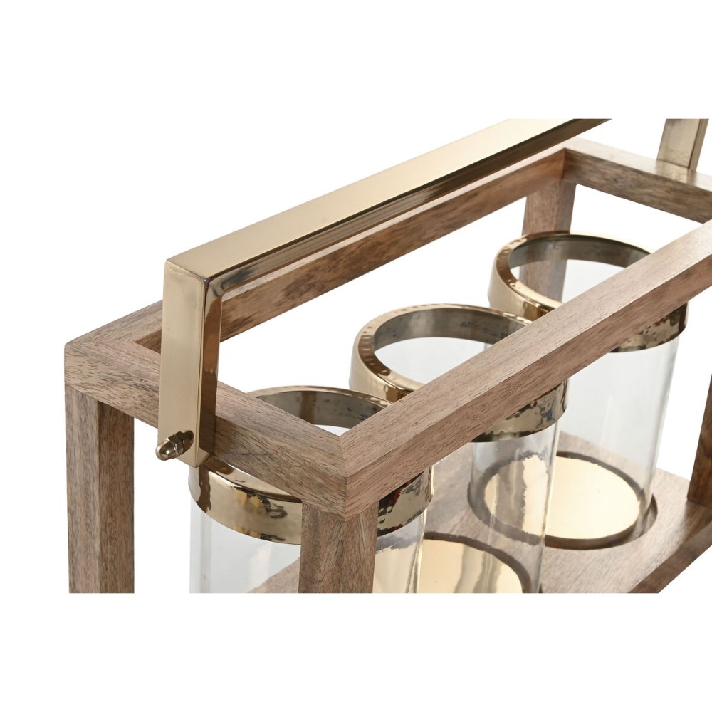 Kerzenschale Home ESPRIT Braun Stahl Mango-Holz 51 x 19 x 33 cm